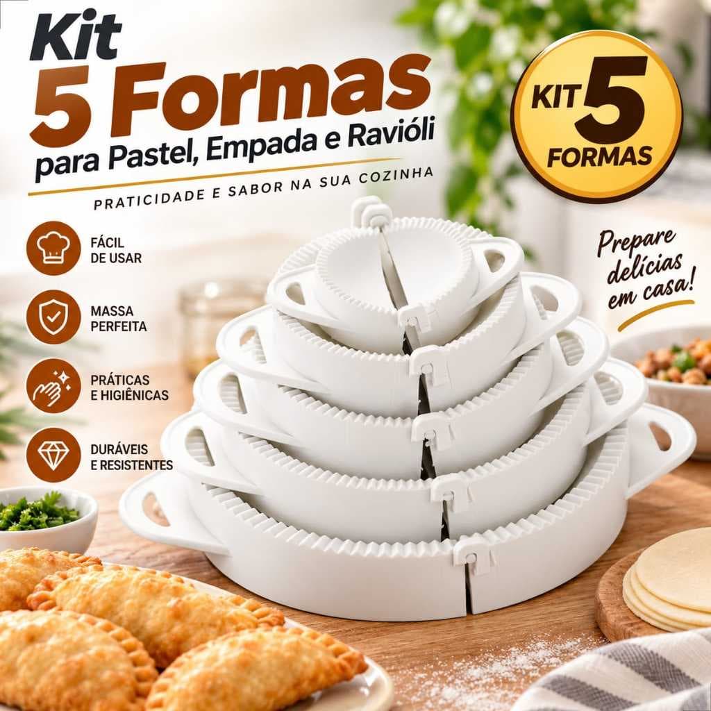 Kit Fecha Pastel/Fogazza/Risole 5 Formas De Tam Diferentes Keita REF: FP05F