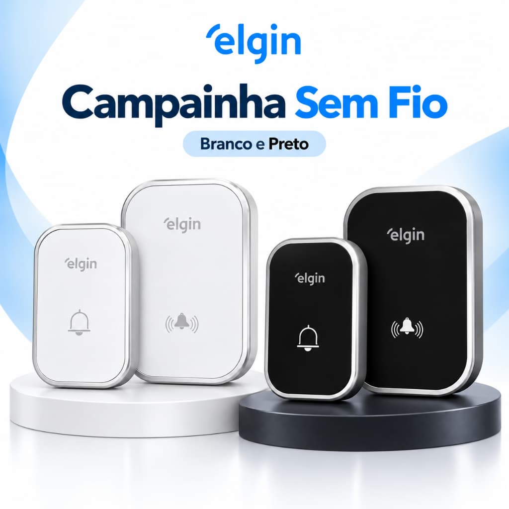 Conjunto de Campainha Sem Fio – 280m Controle de Volume 38 Sons Bivolt