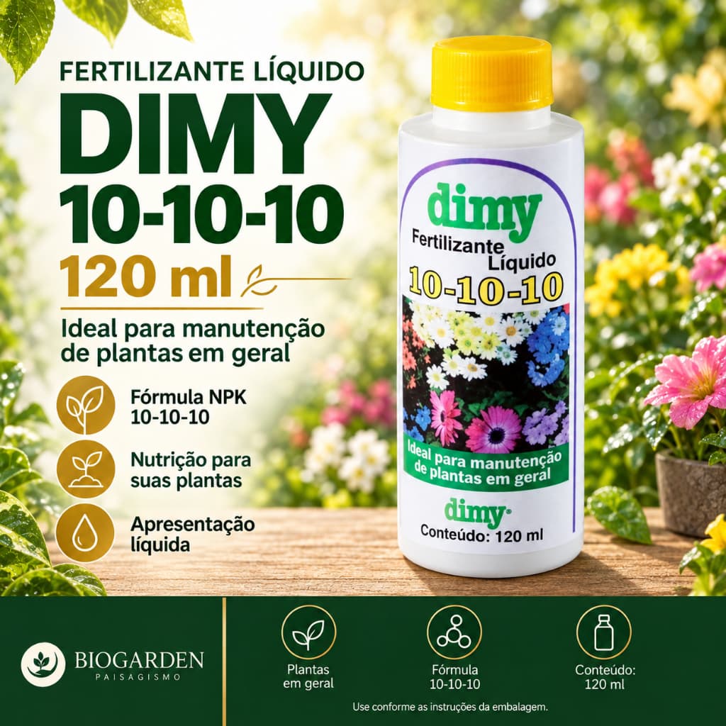Fertilizante Mineral 10-10-10 Concentrado 120ml - Dimy