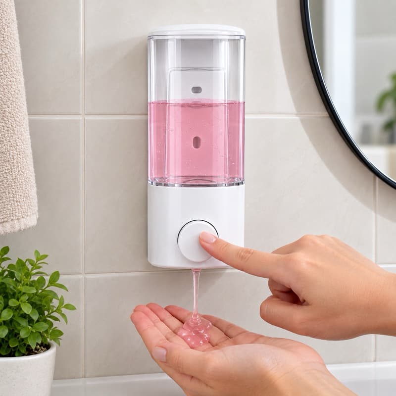 Dispenser de Parede 500ml para Sabonete Líquido e Detergente com Ventosa