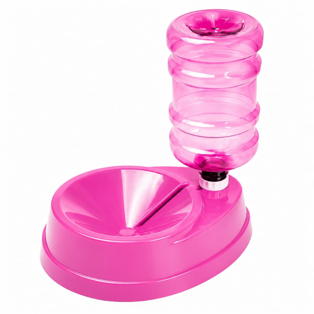 Bebedouro Dosador para Cães e Gatos 1L Rosa – Bebedouro Automático para Pets de Pelos Longos