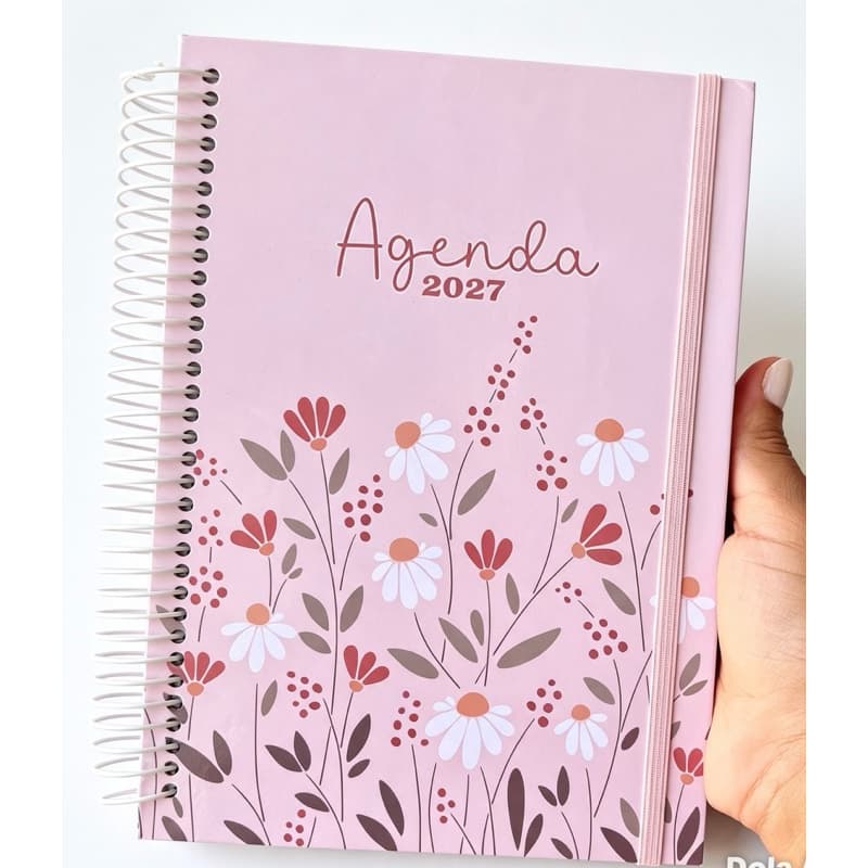 Agenda 2027 Personalizada Floral Rosa A5 | Com Finanças, Metas e Adesivos | Planner de Organização Diária(atualizado)