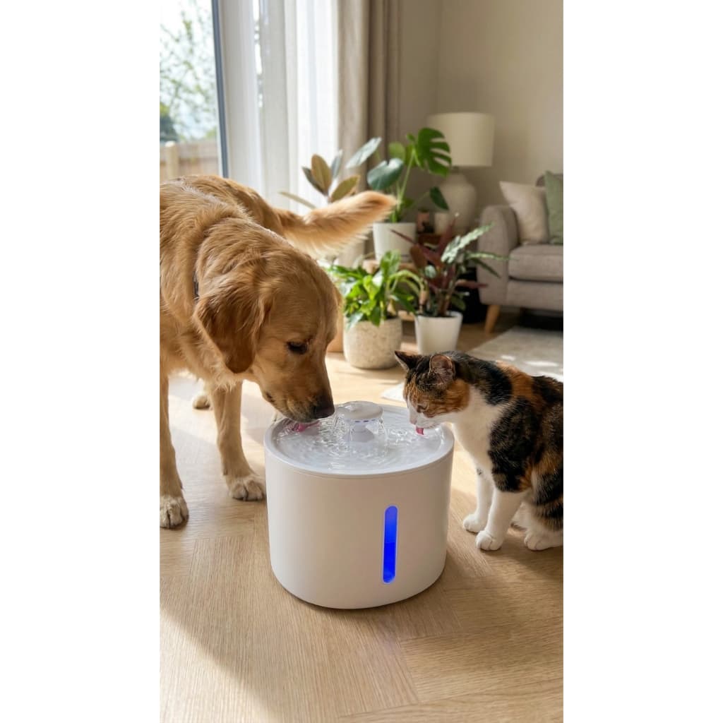 Bebedouro Automático Pet Capacidade 3 Litros Refil Fácil Água Sempre Limpa Branca