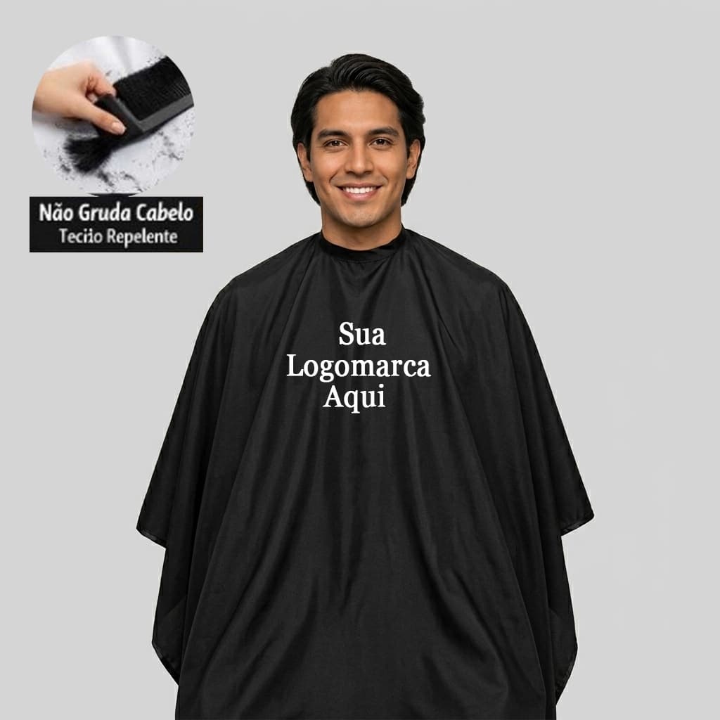 Capa de corte de Cabelo Personalizada com sua logomarca, salão de beleza, barbearia