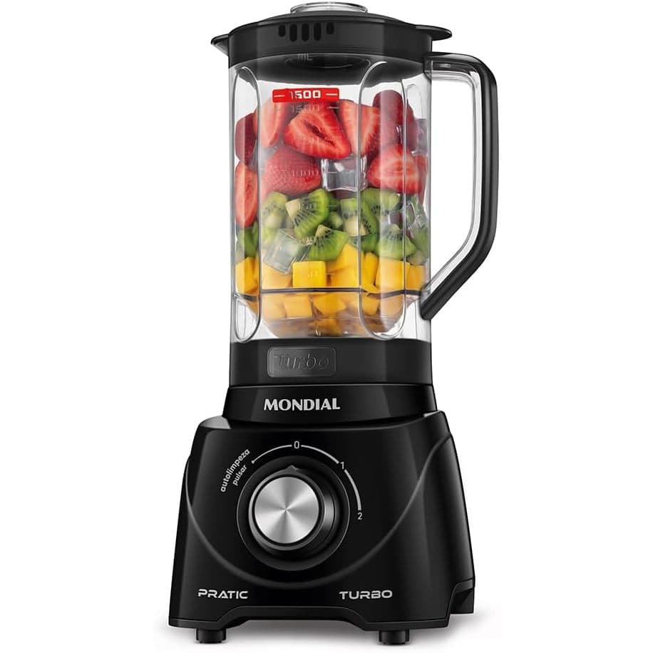 MONDIAL Liquidificador Pratic Turbo, Preto, 550W 127vlt