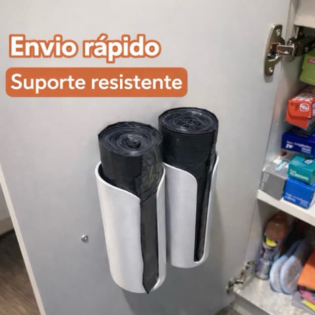 Suporte para Saco de Lixo Resistente e Durável Organizador Porta Sacos de Lixo para Armário Cozinha Lavanderia