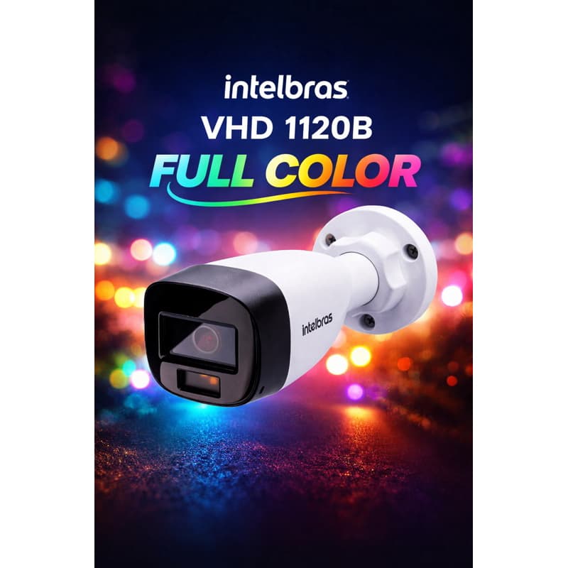 Câmera Intelbras VHD 1120 B Full Color HDCVI HD 720P Visão Noturna Colorida IP67 2.8mm