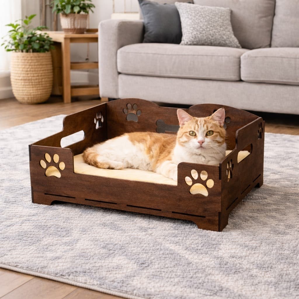 Caminha Pet Para Gatos e Cachorros Cama Pet Toca em MDF Para Pets Pequenos