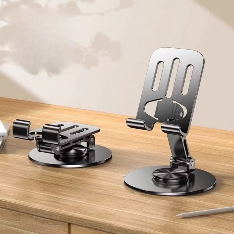 Suporte de Mesa para Celular/Tablet | Resistente + Rotatória 360° Ajustável