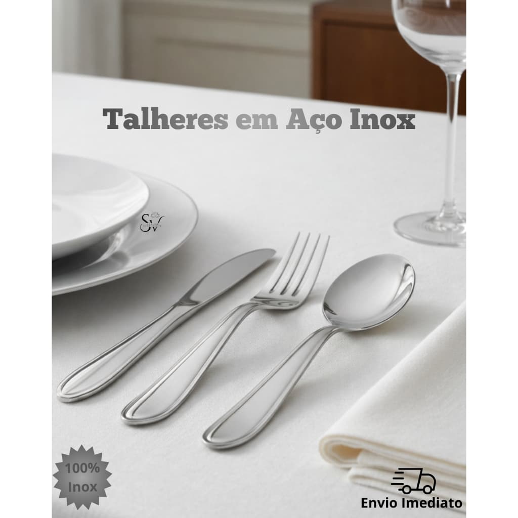 Kit De Talheres 18 ou 36 Peças De Aço Inox Facas - Garfos De Mesa - Colheres Mesa