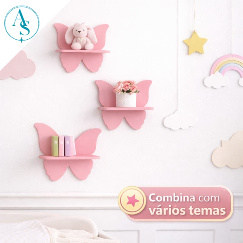 Prateleiras Modelo Jardim Encantado Nichos Borboletas