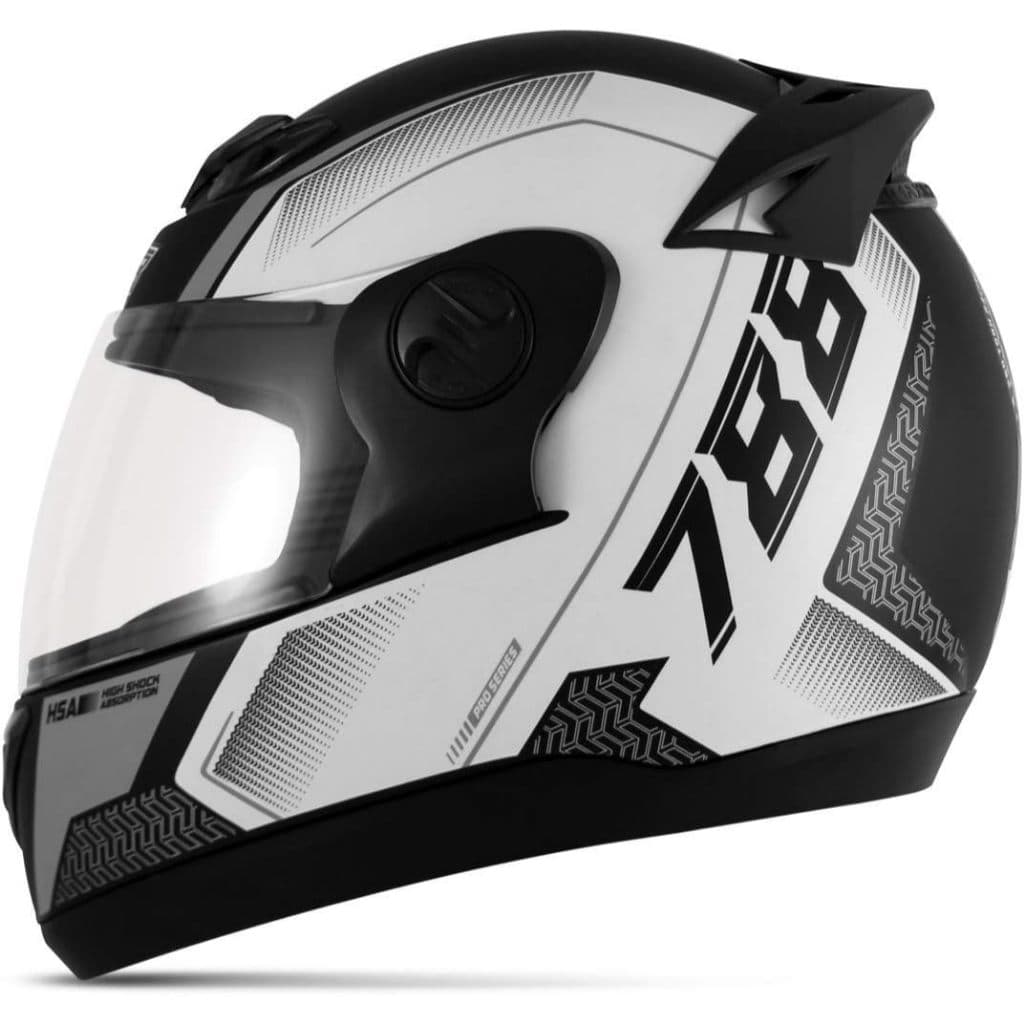 Capacete Fechado 788 Evolution Pro Series G6 – Grafite / Branco – Unissex – Pro Tork