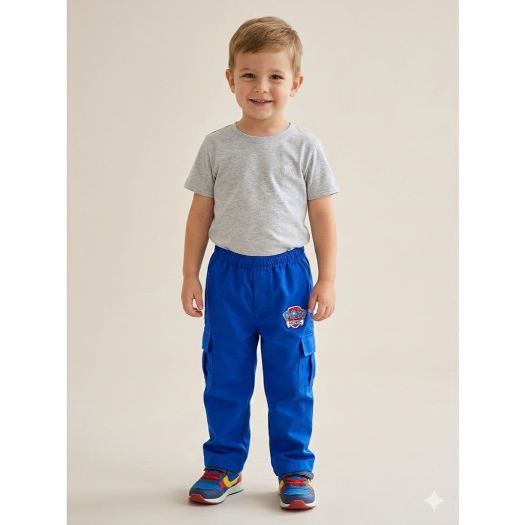 Calça Infantil Azul Bic Patrulha Canina | Microfibra com Bolsos Laterais e Elástico na Cintura