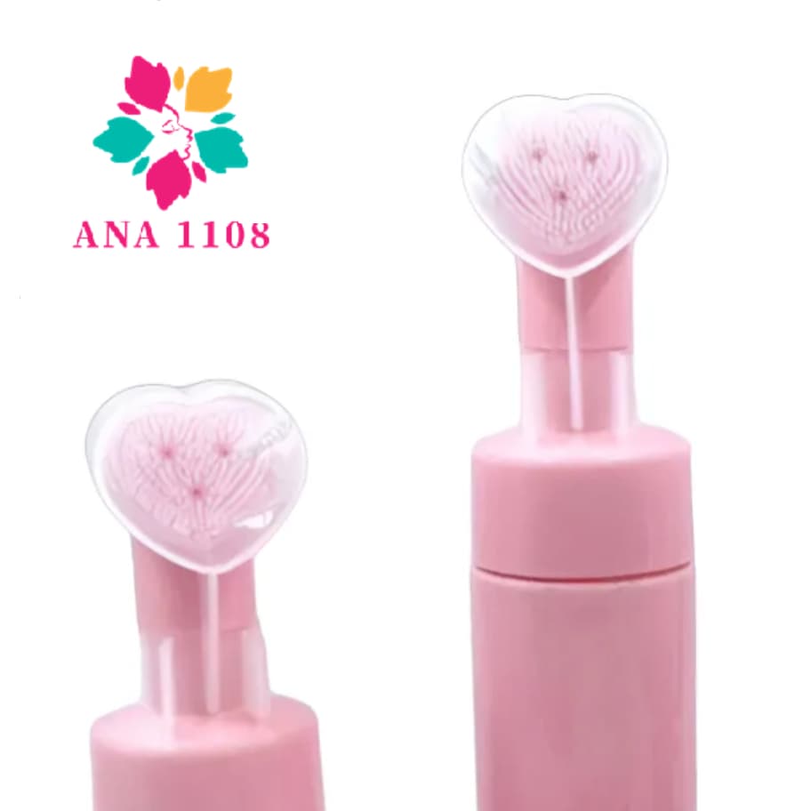PUMP  COM ESCOVA DE SILICONE PARA LIMPEZA FACIAL SKINCARE 100MLRosa E 150MLRosa/Branco-YOUYI BIJUTERIAS