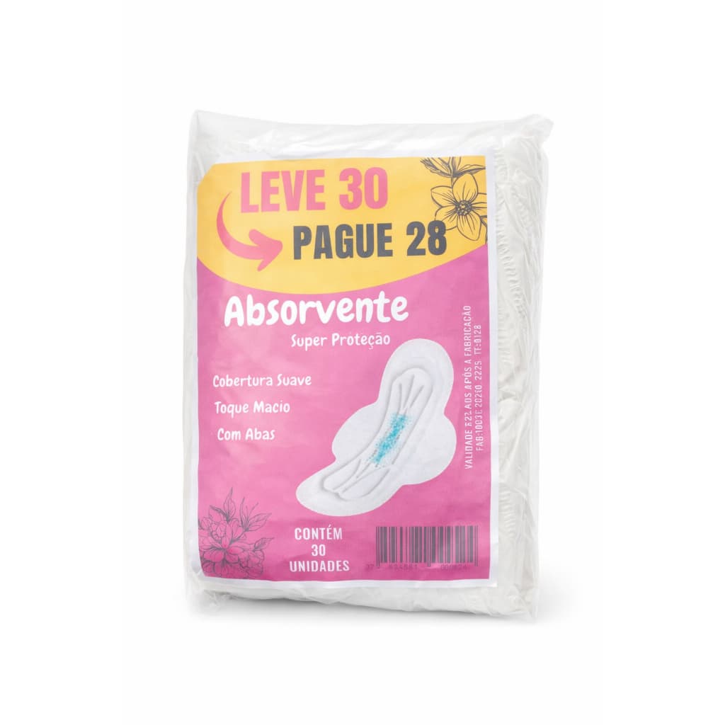 Absorvente Feminino Com Abas Alta Absorção Fluxo Intenso Proteção Prolongada Conforto Secagem Rápida