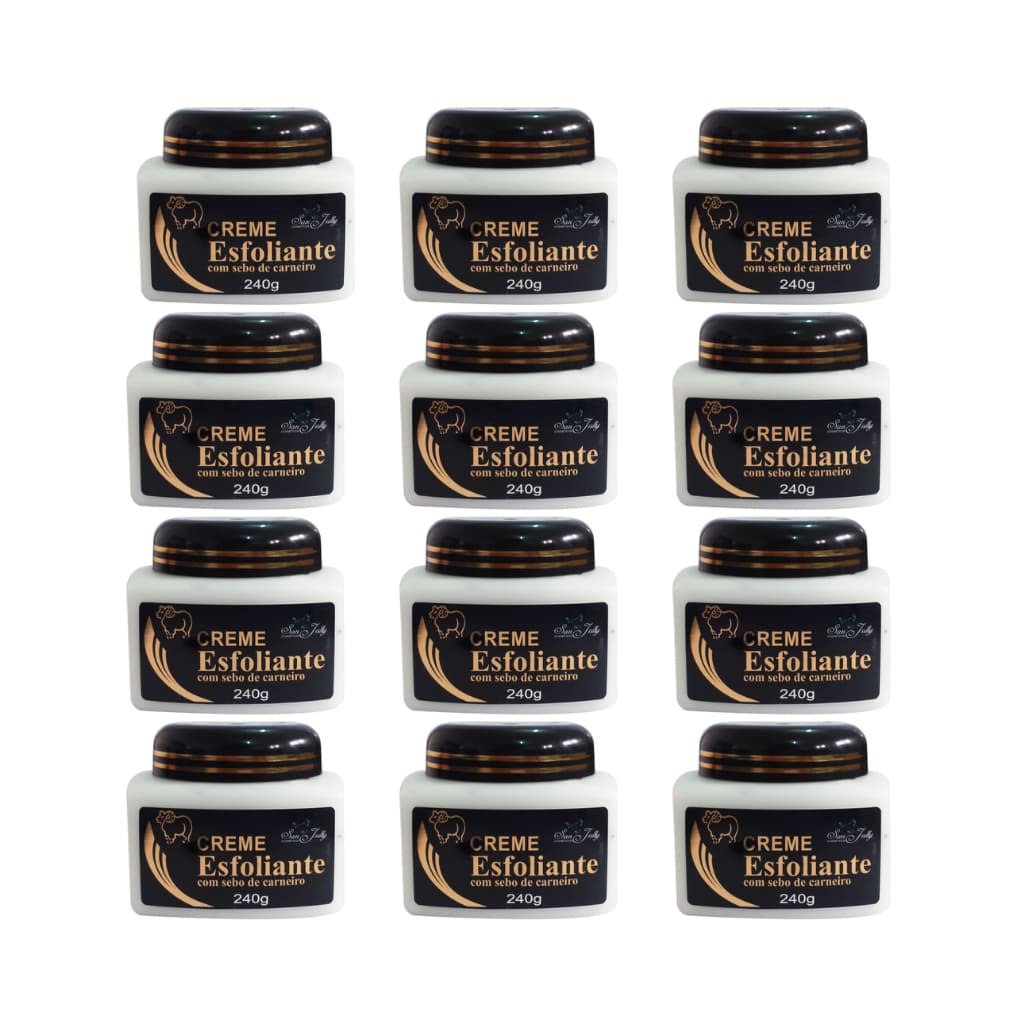 Creme Esfoliante Com Sebo de Carneiro Pés Mãos 240g Kit com 12 unidades