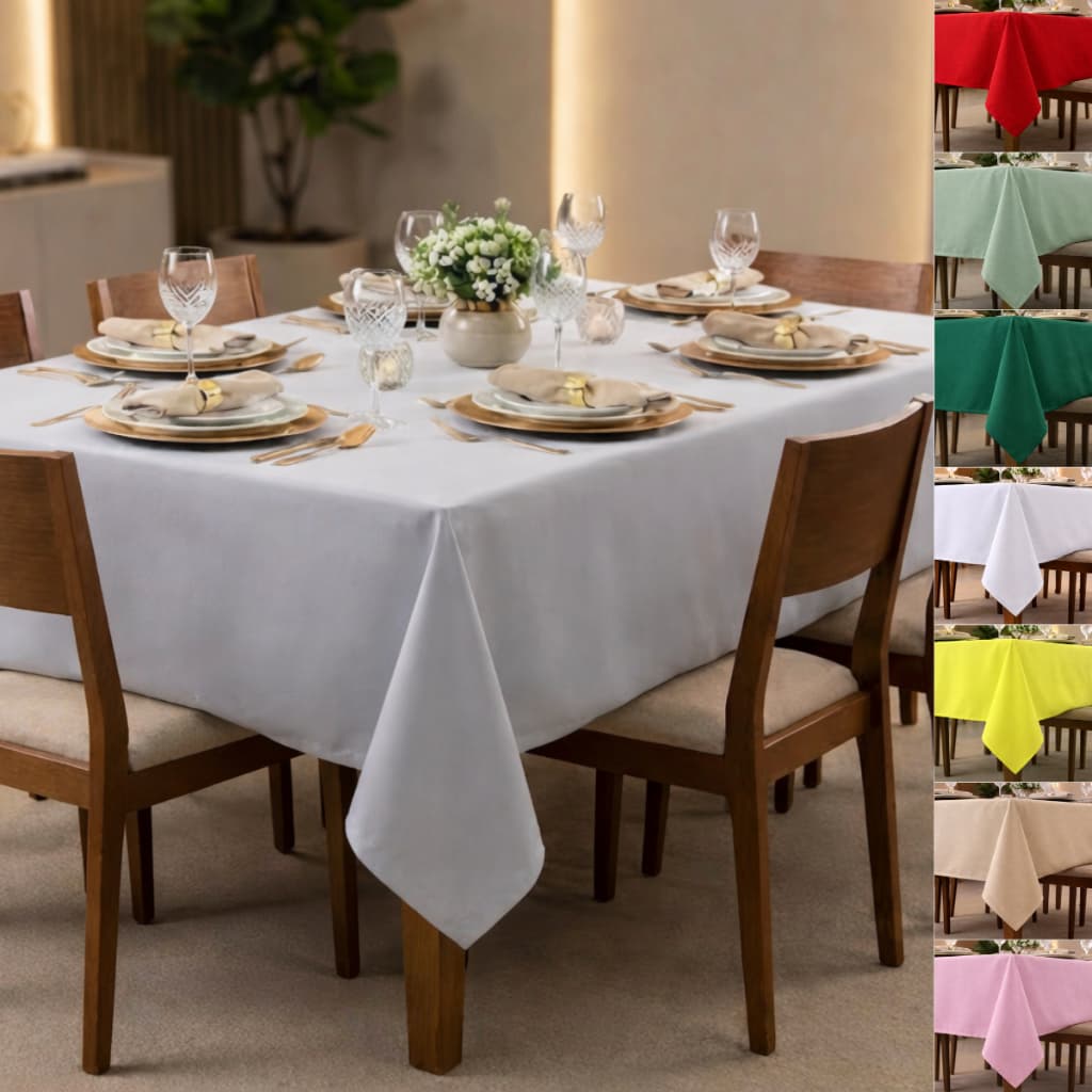 Toalha de Mesa 6 Lugares OXFORD Lisa Retangular 6 Cadeiras
