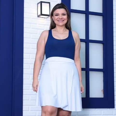Maiô Vestido Regatinha com Saia Removível - Moda Praia Evangélica