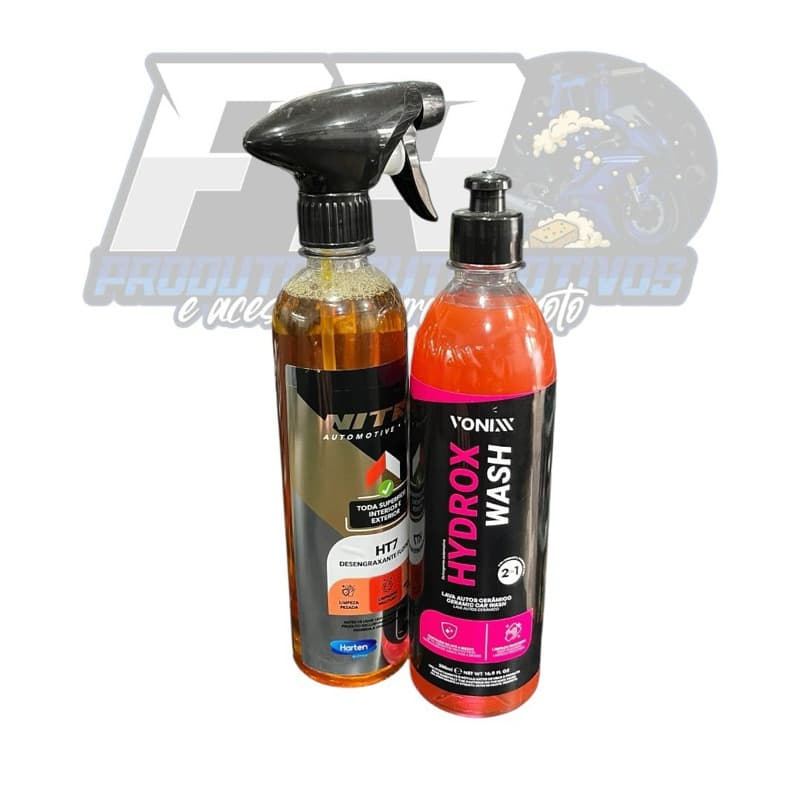 kit lavagem tecnica shampoo automotivo + desengraxante 500ml