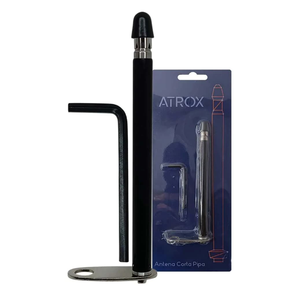 ANTENA CORTA PIPA RETRÁTIL PRETO - FIXAÇÃO RETROVISOR - ATROX