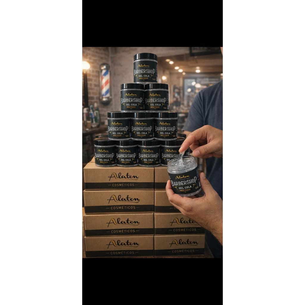 24 Un Gel Cola BarbershoP Alaton Mega Fixação 500g