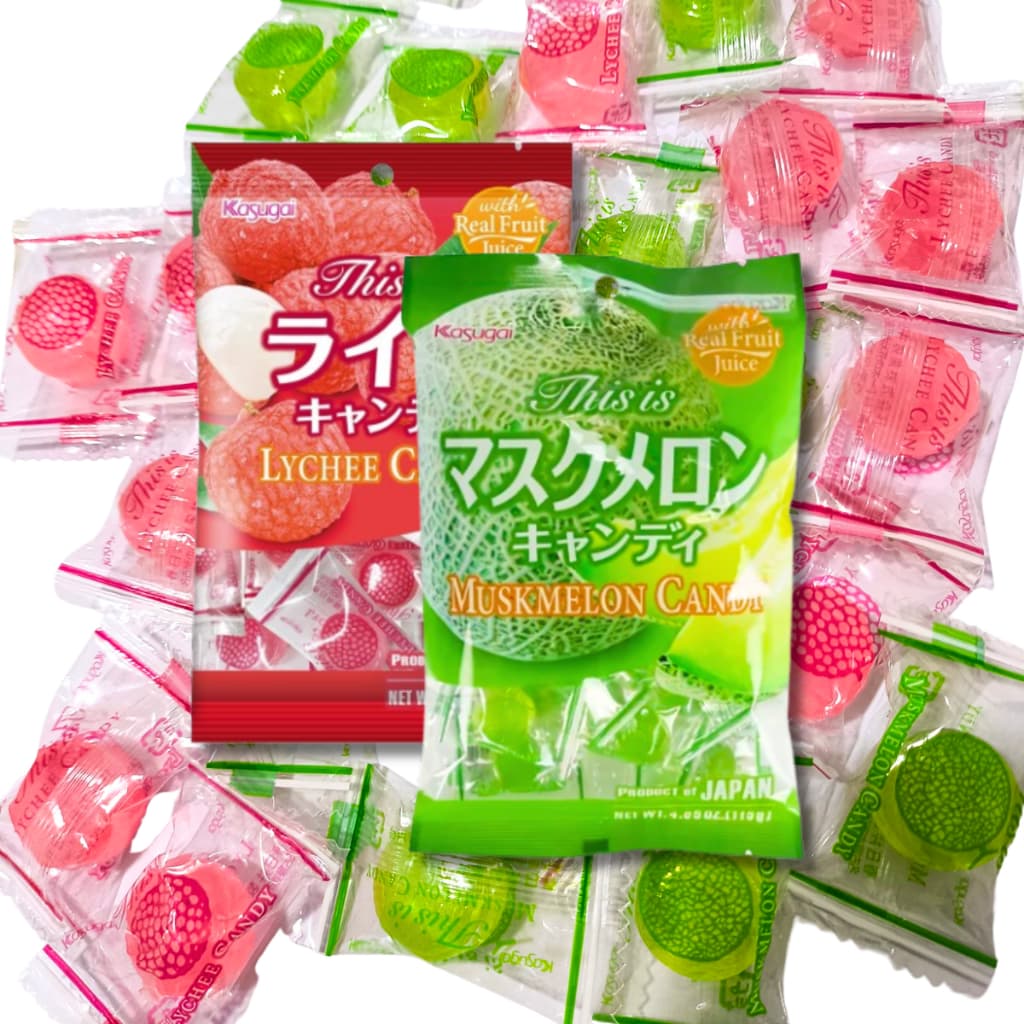 Balas Coreana Lichia e Melão Balinhas Orientais Japonesas