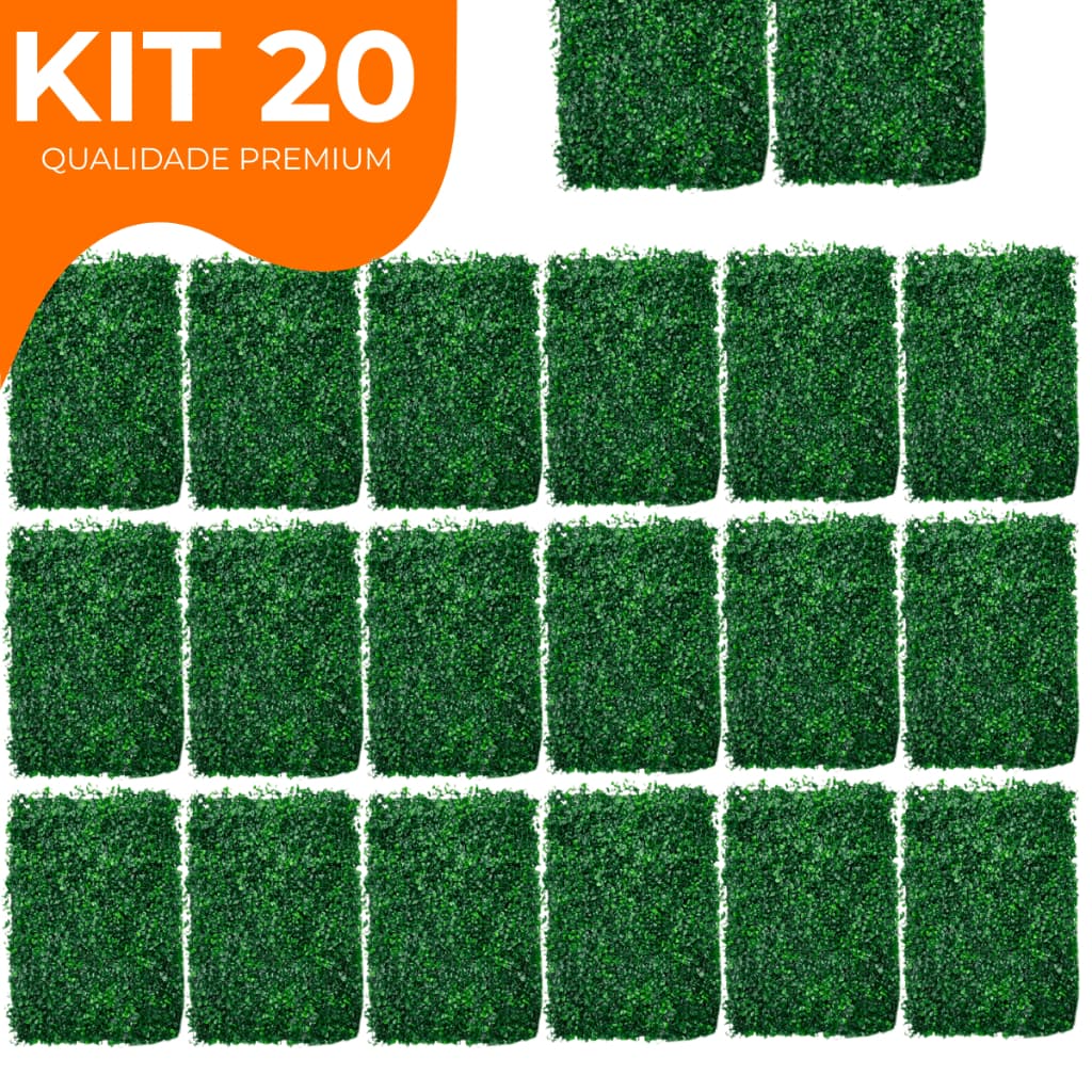 Kit 20 Placas Buchinho Grama Artificial Parede Muro Inglês Vertical Cheio