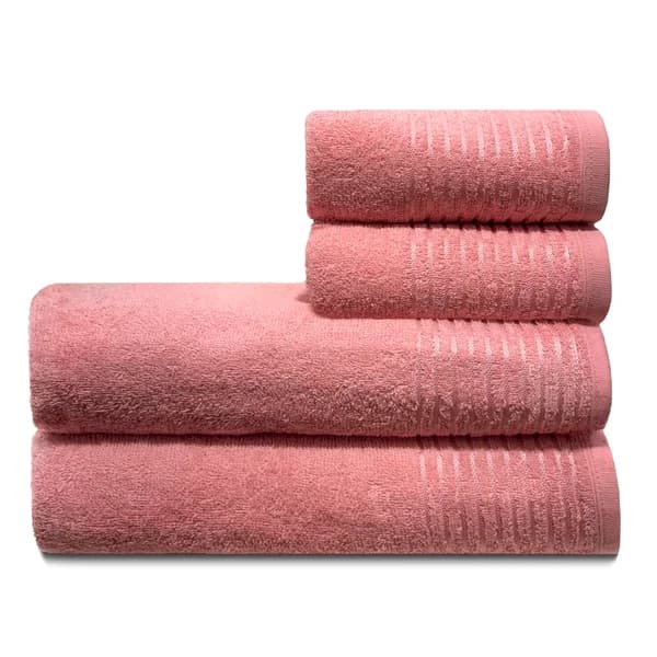 Jogo/Kit de Toalhas (2 Banho + 2 Rosto) Macia Grossa Alta Absorção Algodão Premium Superluxo Toscana