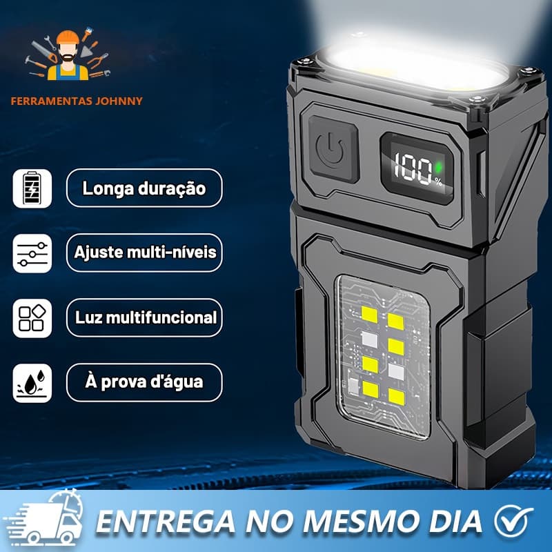 Luz De Trabalho Portátil Recarregável USB Super Brilhante Clipe De Chapéu À Prova D'água Com Uso Externo Longo Alcance