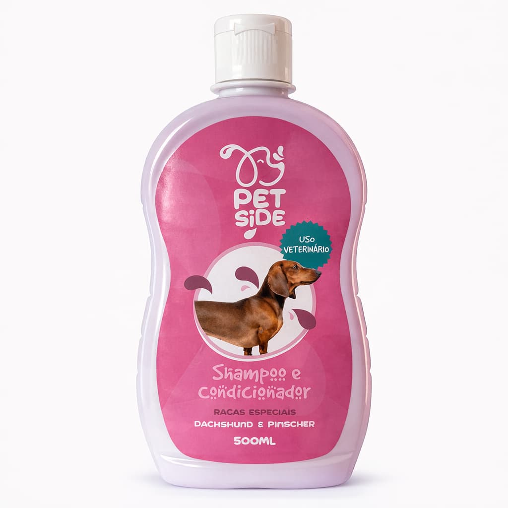 Shampoo e Condicionador Para Dachshund Salsicha e Pinscher PetSide 500ml