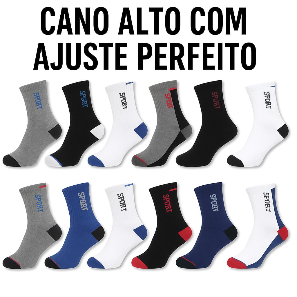 kit 48 meias cano longo masculina varios modelos cano curto soquete masculino