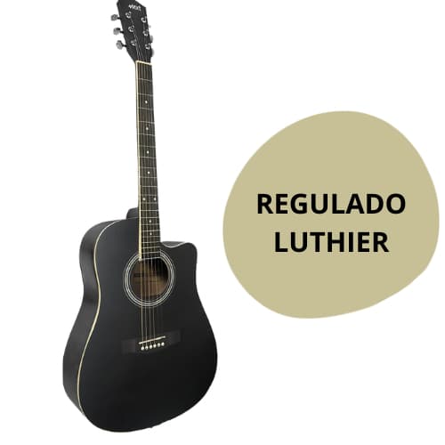 Violão Acústico Cutway Aço Mxt  preto 41 bk- equalizador REGULADO PELO LUTHIER