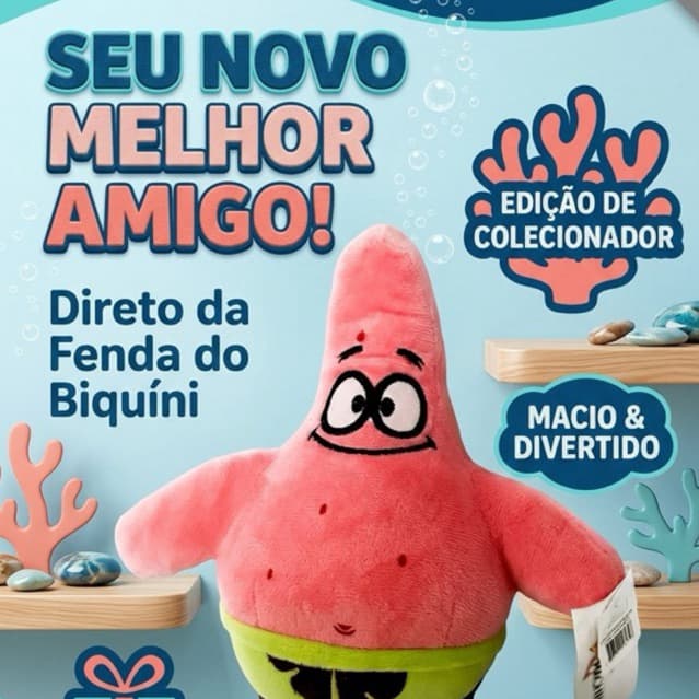 Pelúcia Patrick / Sandy Bochecha/ Gary/ Plankton 26cm - Bob Esponja pronta entrega presente