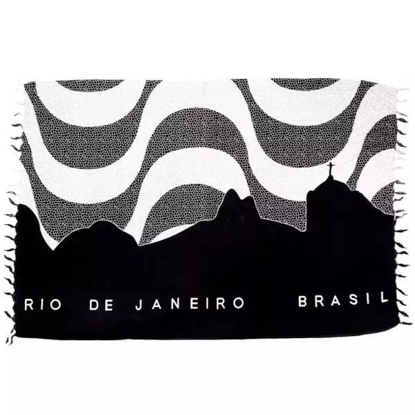Canga Praia 1,70cm x 1,15cm Poliéster Calçadão Copacabana Rio De Janeiro Souvenir Saída de Praia