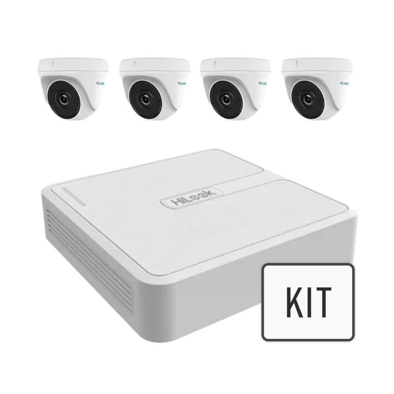 Kit Monitoramento HiLook - 1 DVR 4 Canais + 4 Câmeras Dome 720p HD