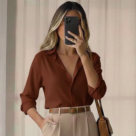Camisa Social de Manga Longa com Botões ideal para secretaria advogadas auxiliares