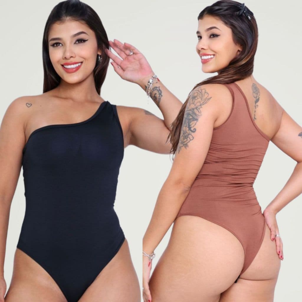 Body Mula Manca Moda FemininaTendência Um Ombro Só em Suplex