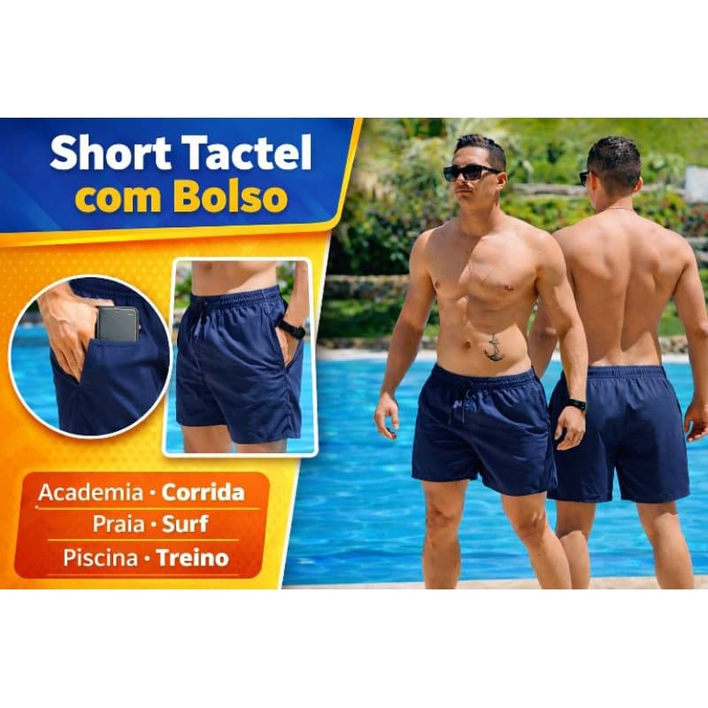 Short Treino Academia Tactel Mauricinho