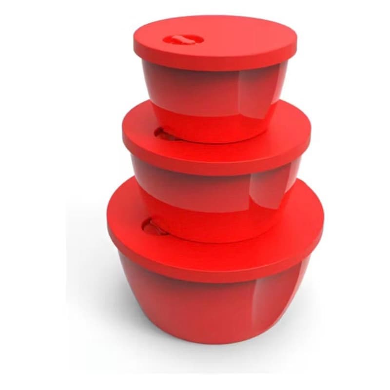 Kit Tigelas Plásticas com Tampa 3 Peças – Potes Multiuso para Cozinha, Geladeira e Armazenamento de Alimentos
