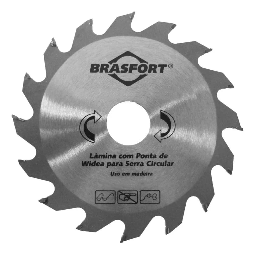 Lâmina Serra Circular Widea 16 Dentes 4.3/8" X 20mm Brasfort Ref. 8315