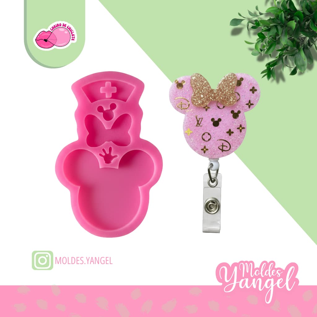 Molde de Silicone Mickey Resina Epóxi - Crie Porta-Crachás ou Chaveiros Únicos!
