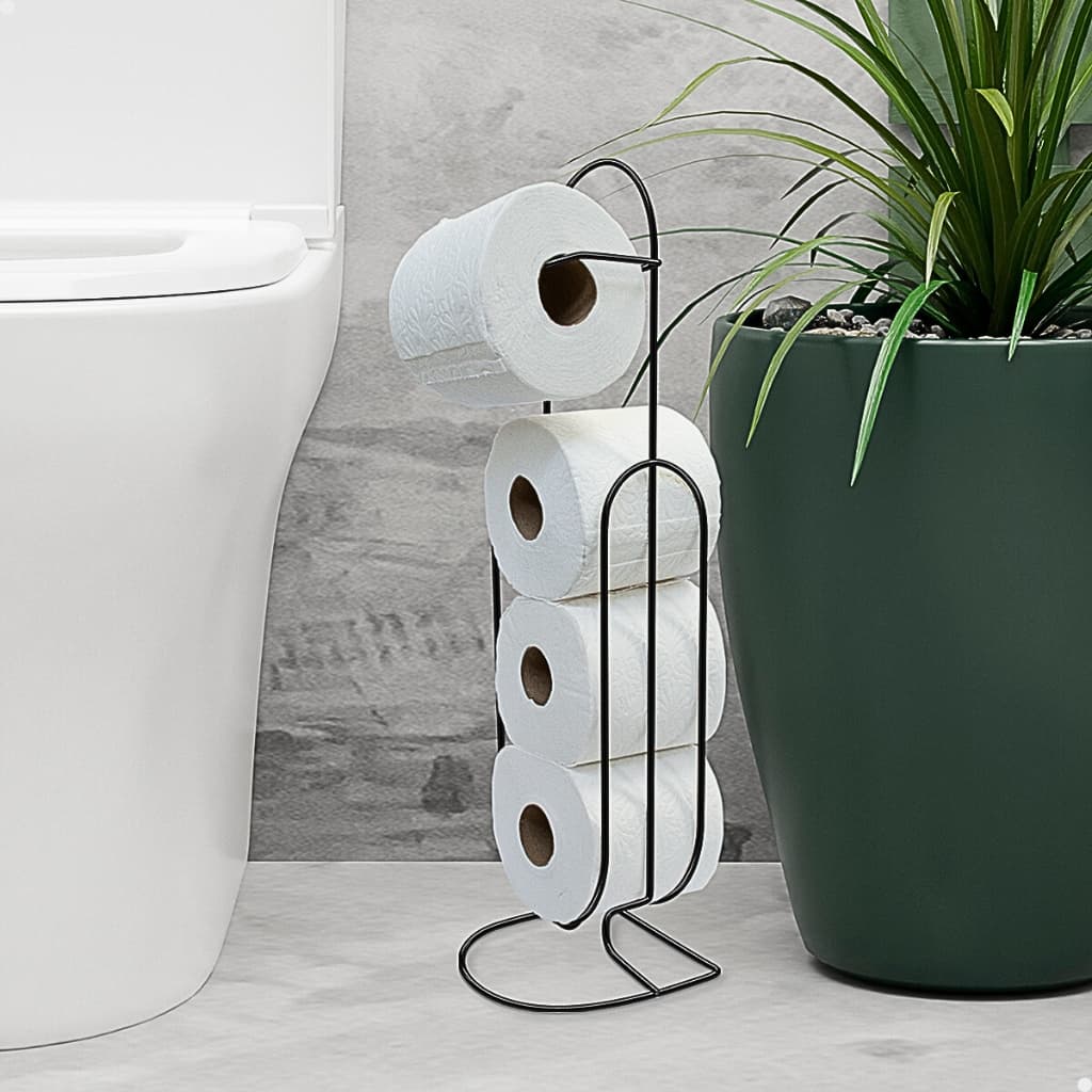 Suporte Porta Papel Higiênico De Chão Luxo 4 Rolos Papeleiro Banheiro