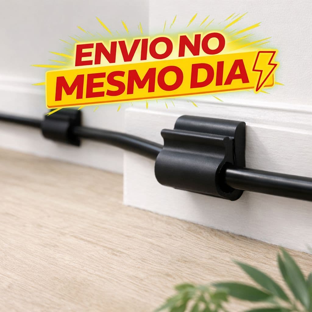Kit 10 Organizador de Cabos Adesivo para Mesa e Parede – Suporte Prendedor de Fios USB, Carregador, TV e Computador