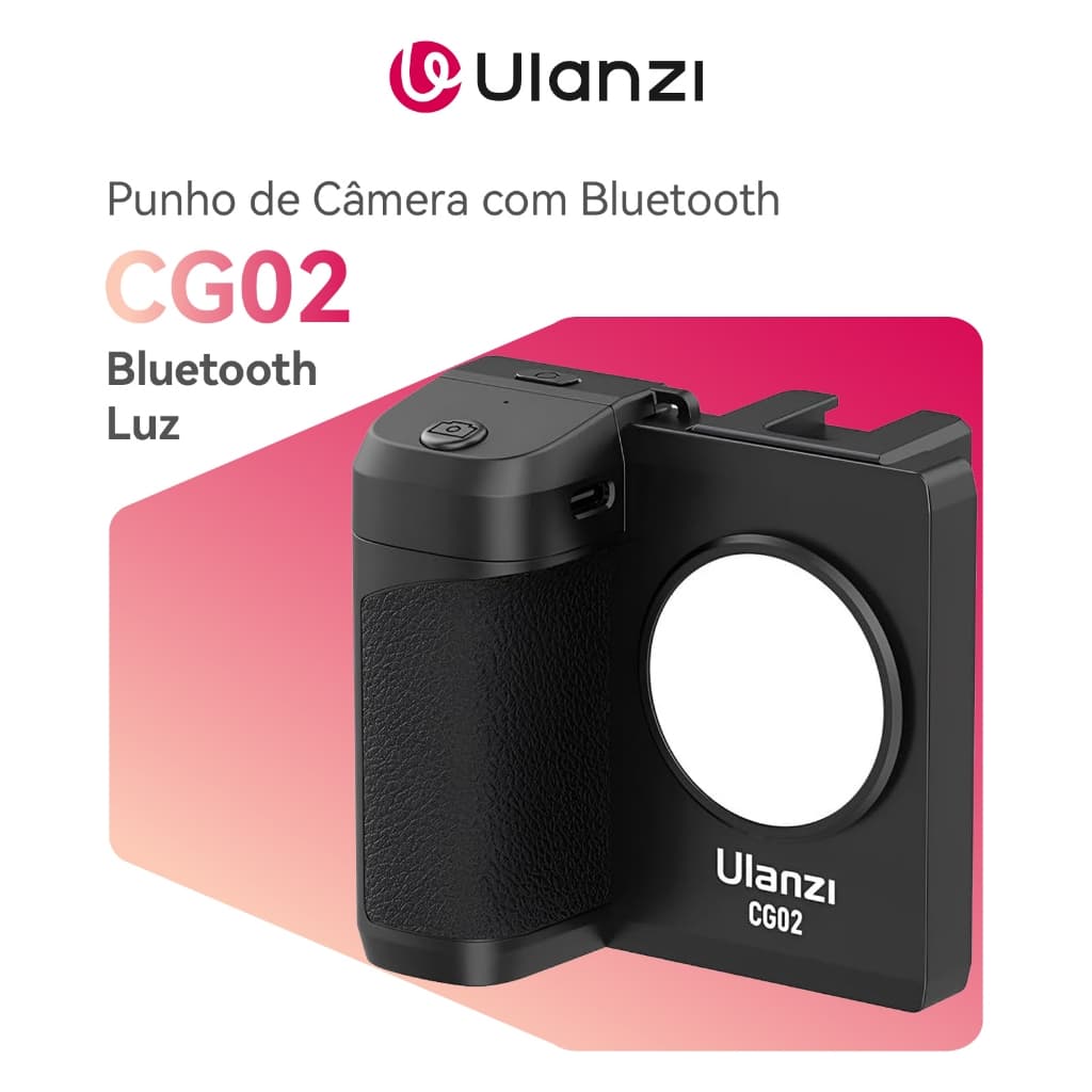 Ulanzi CG-02 Suporte para Câmera de Smartphone Bluetooth Remoto com Luz de Preenchimento
