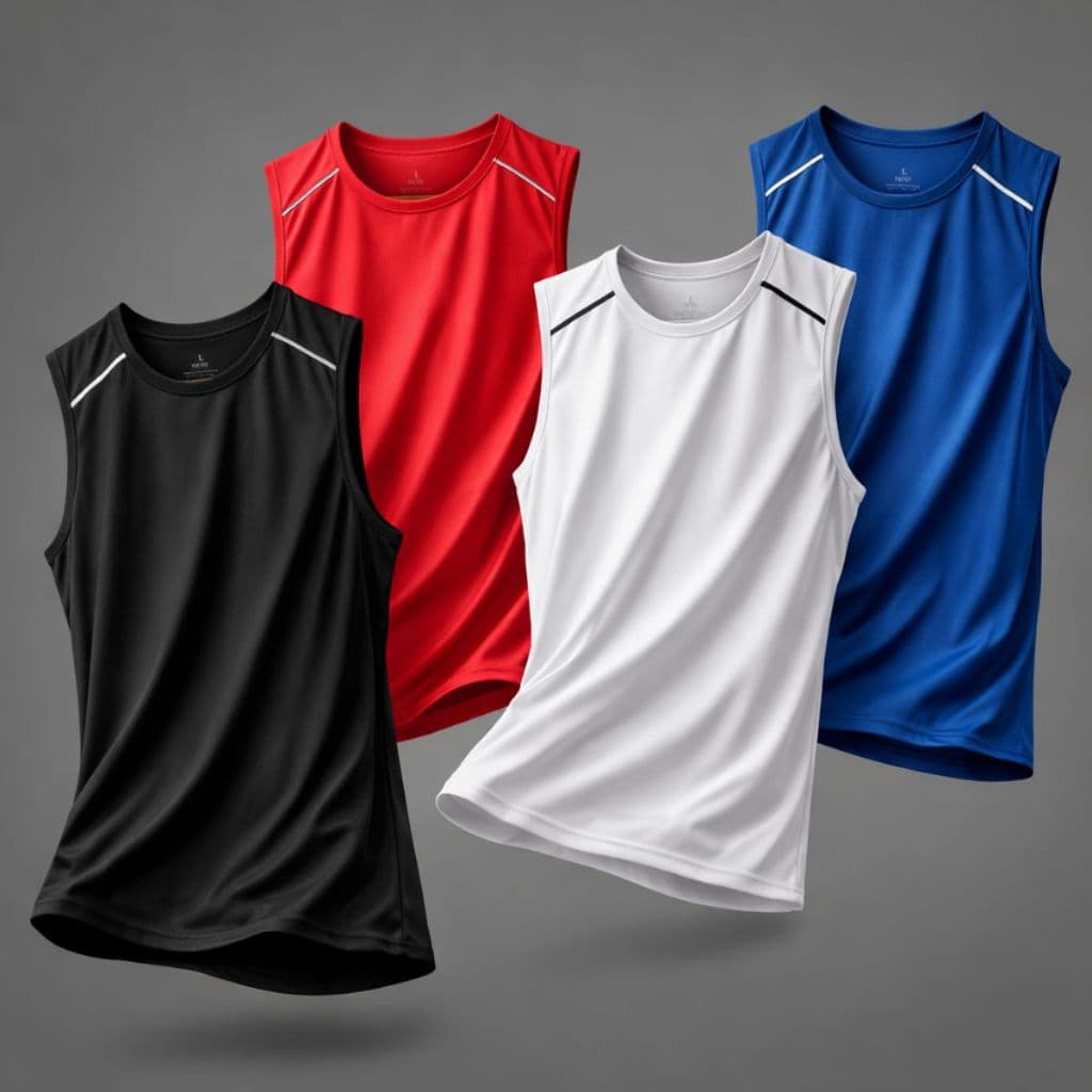 KIT 4 Regatas Camisetas DRYFIT lisa Masculina Esportiva Para Atividades Físicas Academia Casual