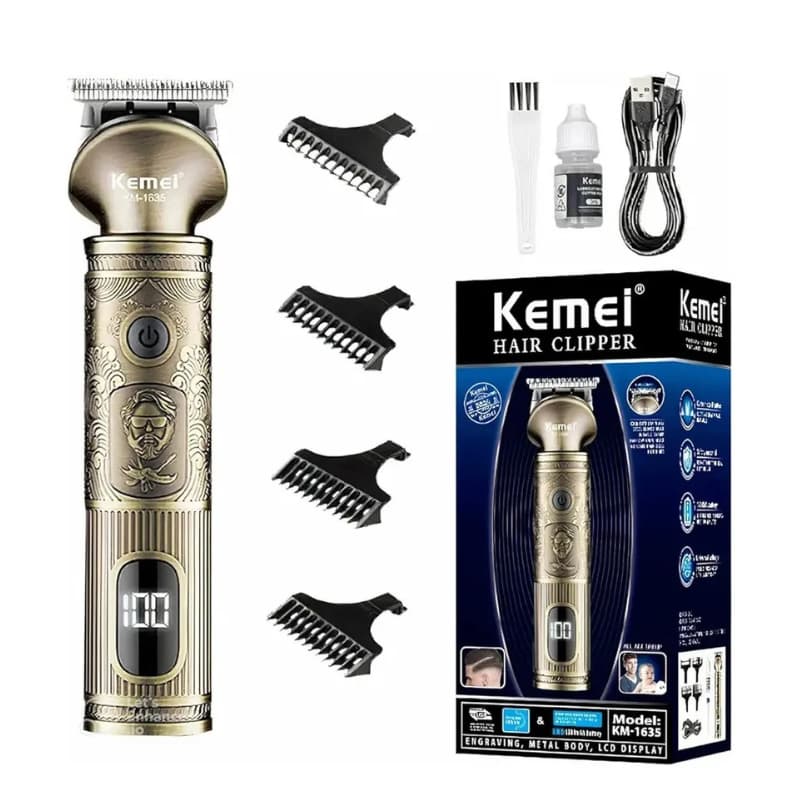 Kemei 1635 Aparador De Cabelo Sem Fio Clipper Elétrico Cabeça Máquina Profissional De Barbeiro Kemei