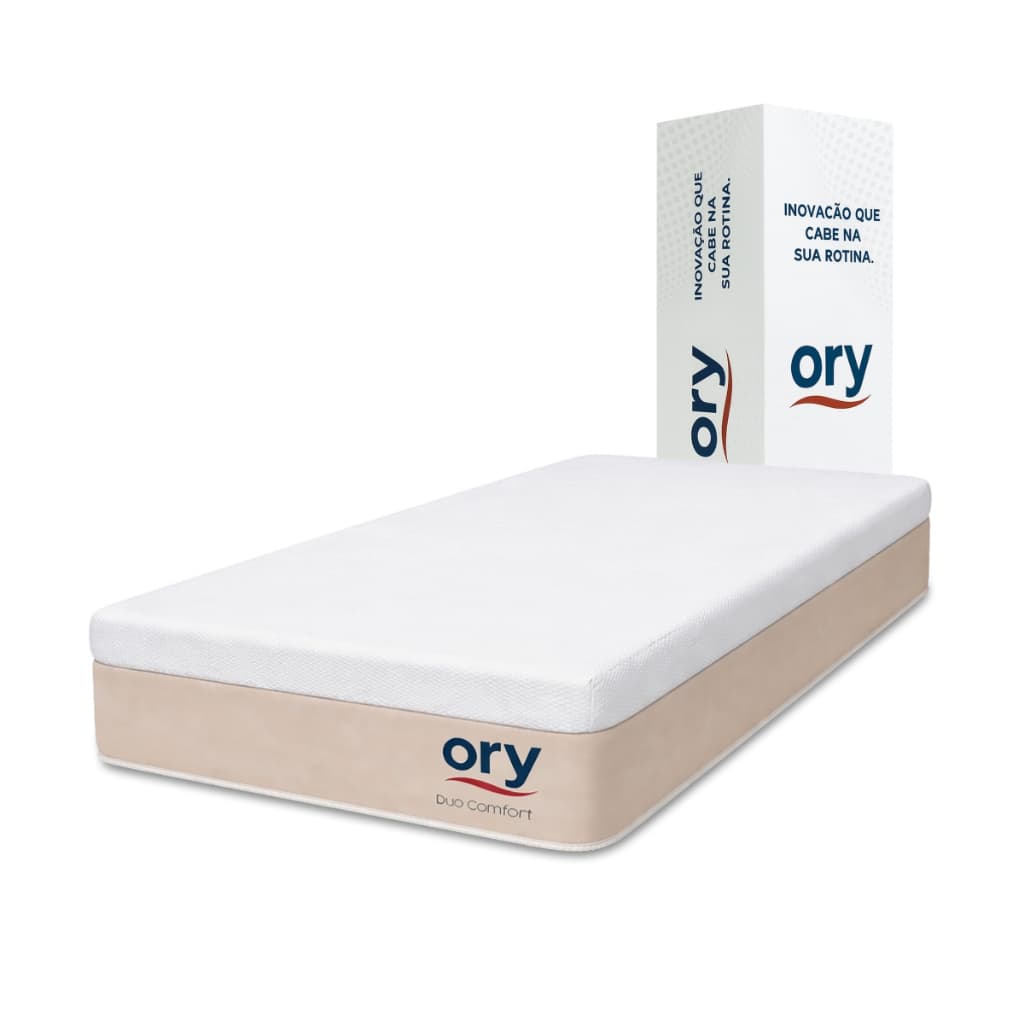 Colchão Solteiro Espuma Ortopédico a Vácuo Malha Premium Alta Durabilidade Ory Duo Comfort 24cm
