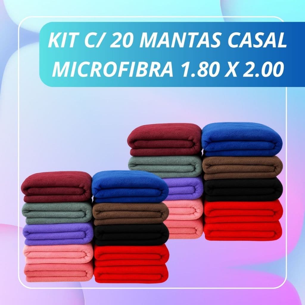KIT C/ 20 MANTAS CASAL MICROFIBRA 1.80 X 2.00 SUPER FOFINHAS