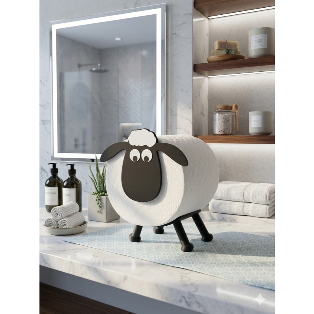 Suporte Papel Higiênico Ovelha Shaun Carneiro 3D|Porta Papel Criativo Banheiro | Decoração Divertida
