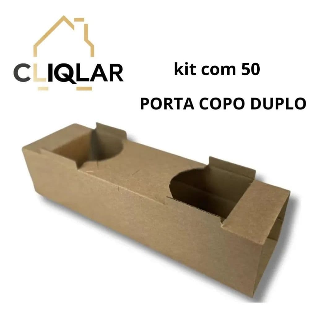 50 Suporte Porta Copos Para 2 Copos De Papelão Descartáveis Delivery